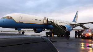 First Lady Michelle Obama departs Topeka (Chuck was part of the protection detail).